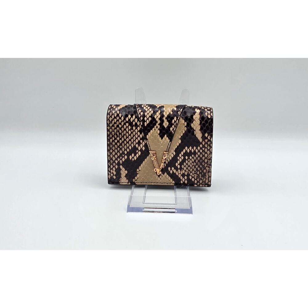 Authentic VERSACE Python Print Leather Wallet Medusa V Logo – Full Inclusion
